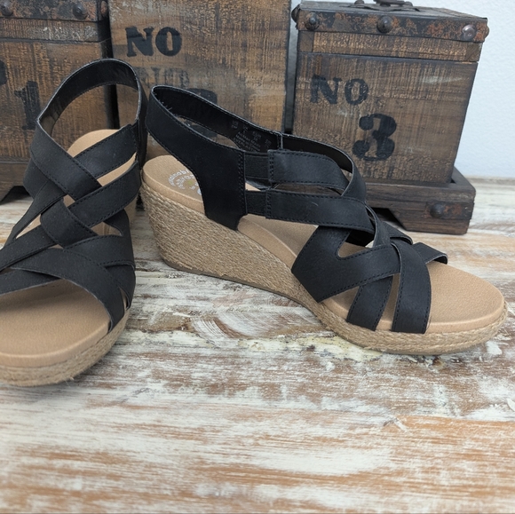 Dr.Scholl's Everlasting Espadrille Wedge Slip On, Black,  Size 8M - Picture 5 of 10